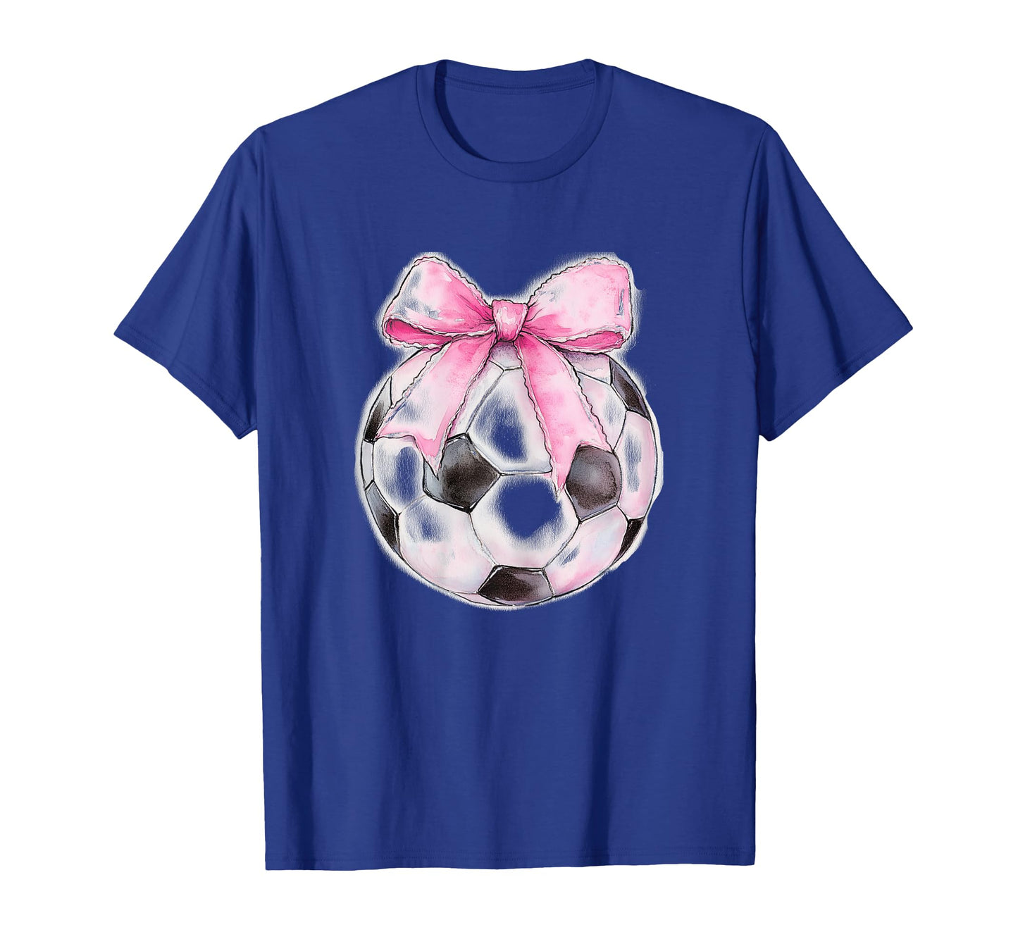 Soccer Ball Pink Coquette Bow Dainty Ribbon Girls Soccer T-Shirt