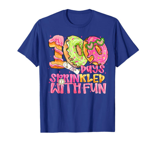 100 Days Sprinkled with Fun Donut 100th Day School Boy Girl T-Shirt