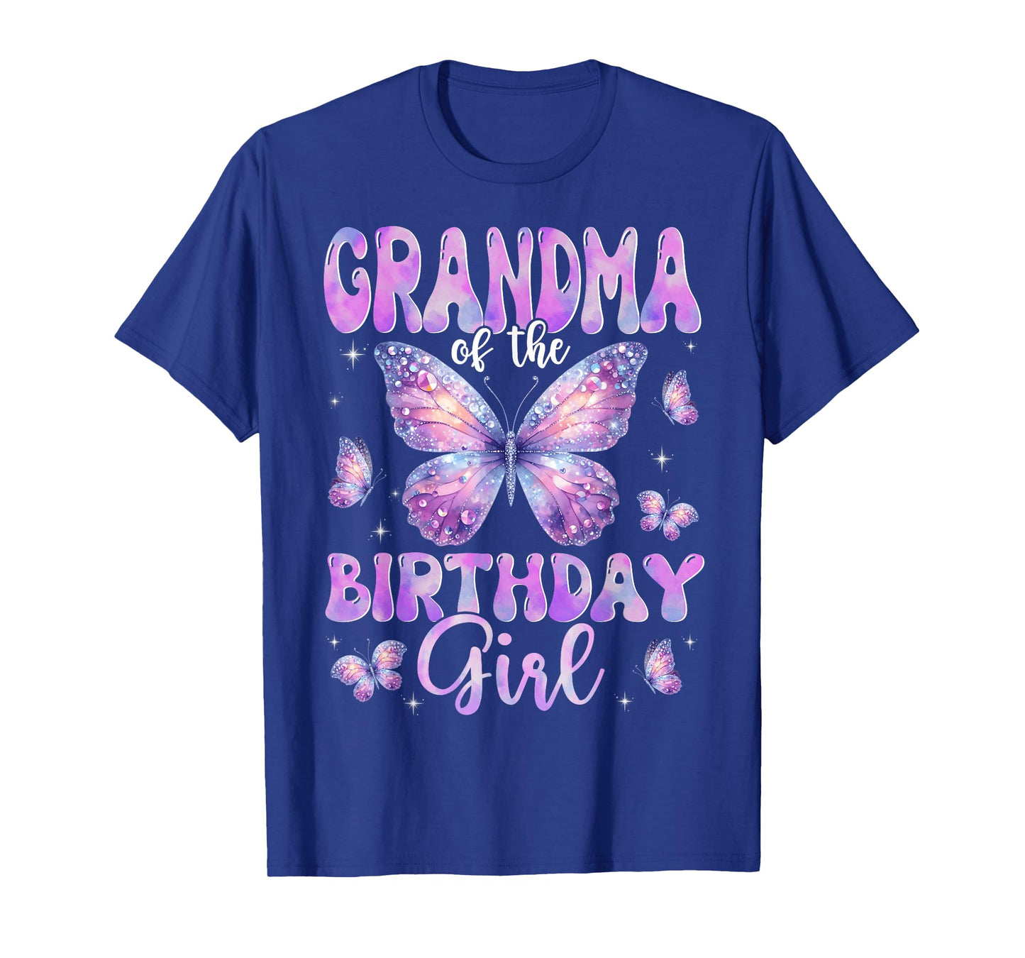 Grandma Of The Birthday Girl Butterfly Family Matching T-Shirt