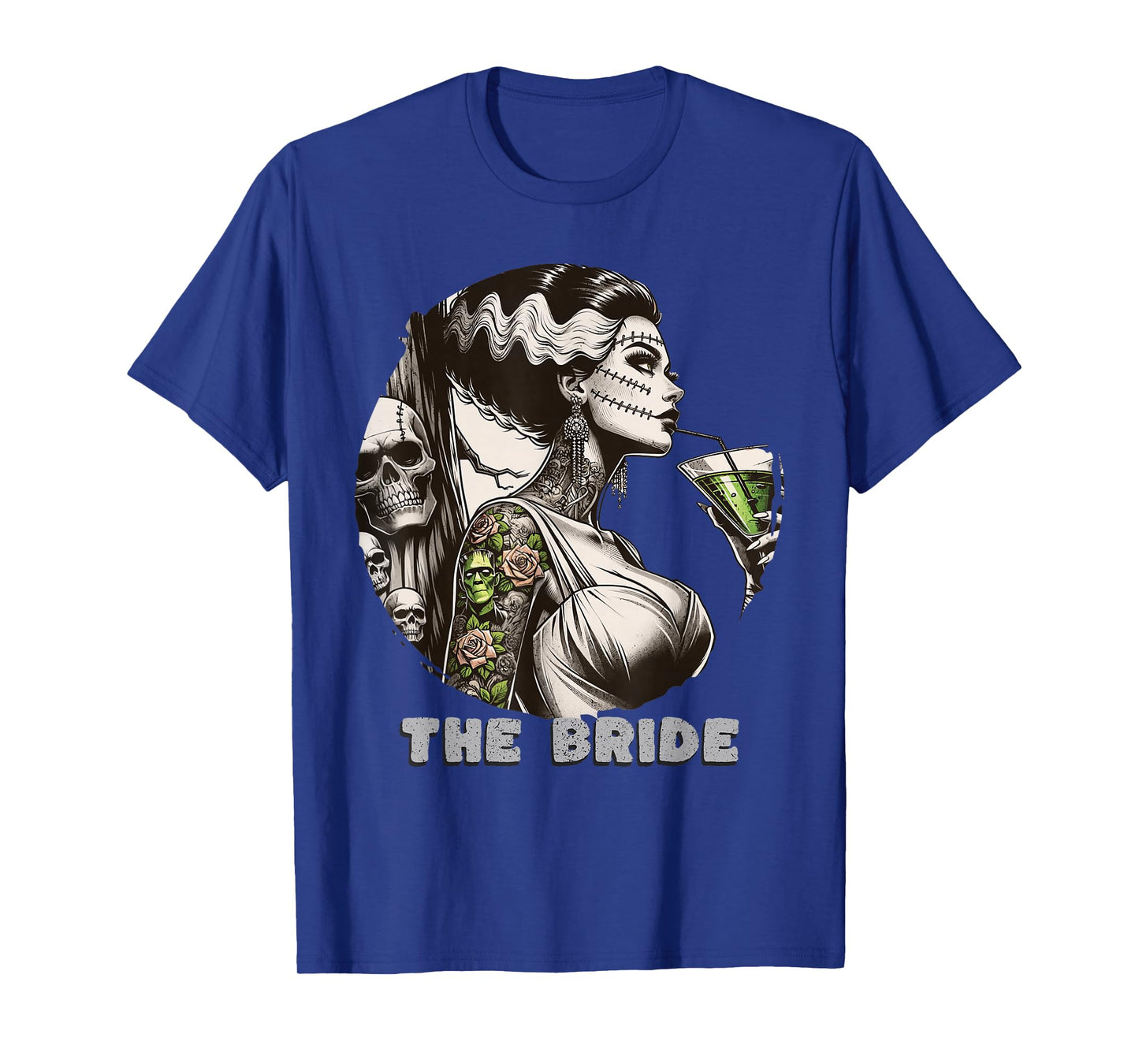 Funny The Bride The Monster Frankenstein Spooky Halloween T-Shirt