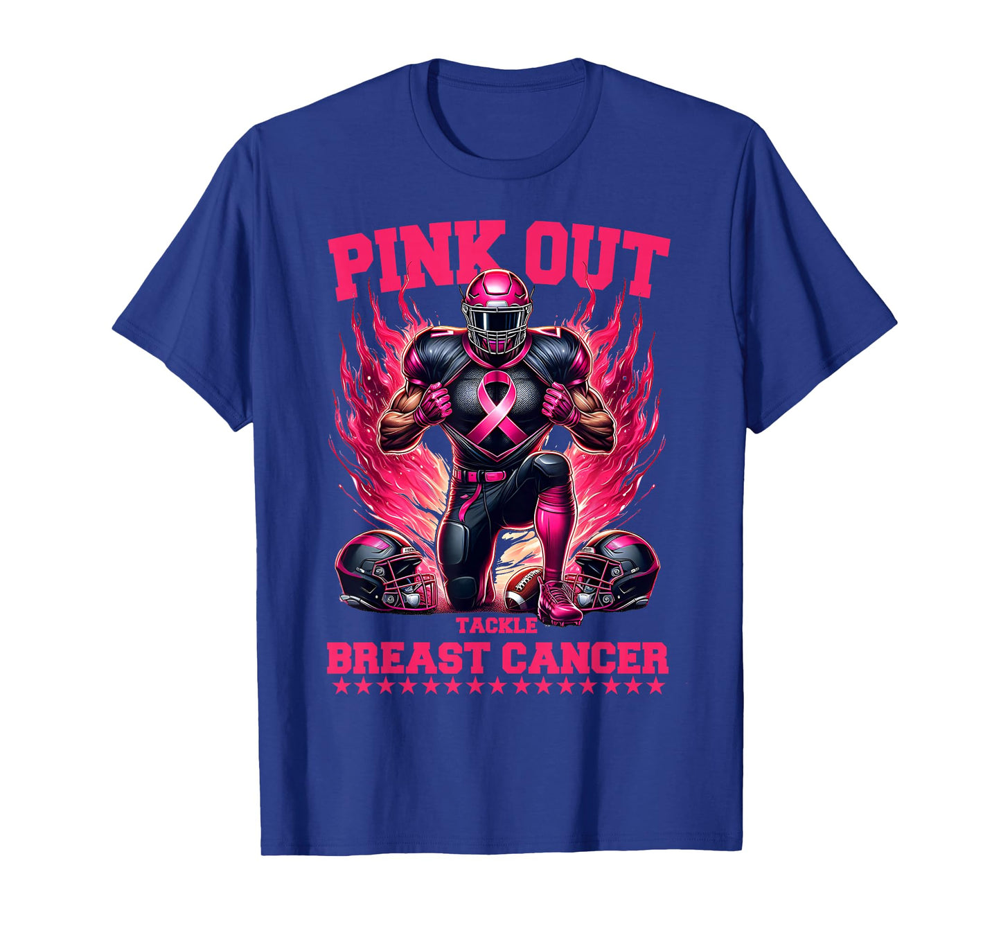 Pink Out Football Game Tackle Breast Cancer Awareness Month T-Shirt