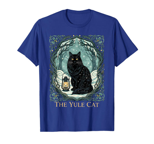 Creepmas Vintage The Yule Cat Tarot Card Dark Christmas T-Shirt