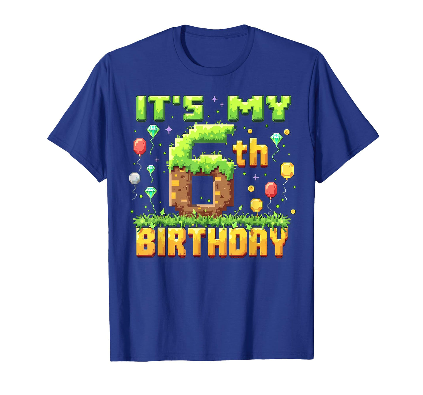 Birthday Boy Shirt It's My 6th Birthday Video Game Pixel T-Shirt