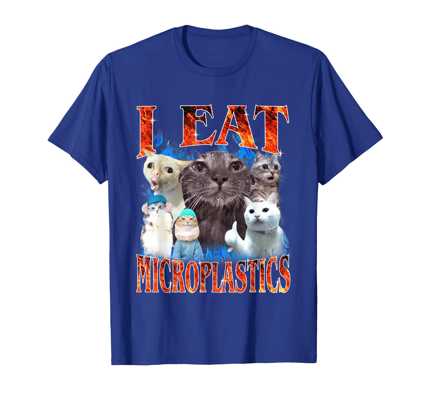 I Eat Microplastics Funny Cat Meme Y2K Bootleg Graphic T-Shirt