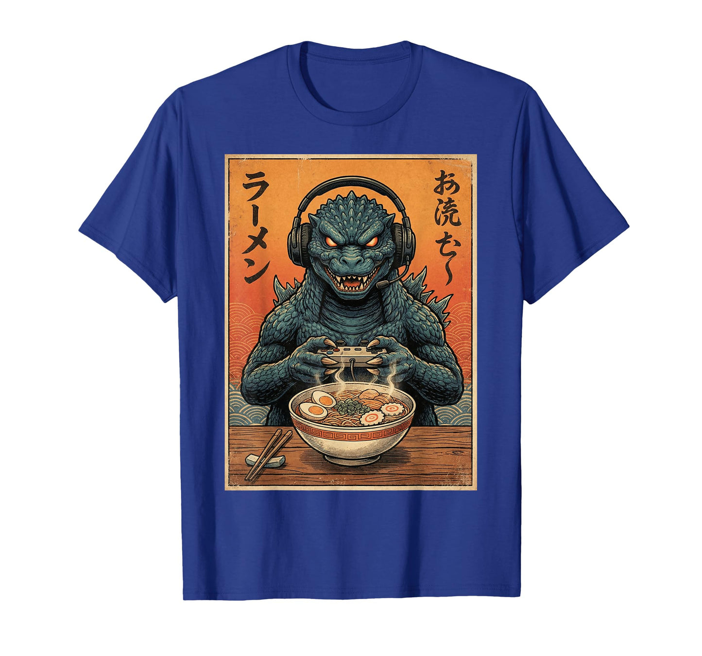 Funny Eating Ramen Japanese Monster Game Lover Birthday T-Shirt