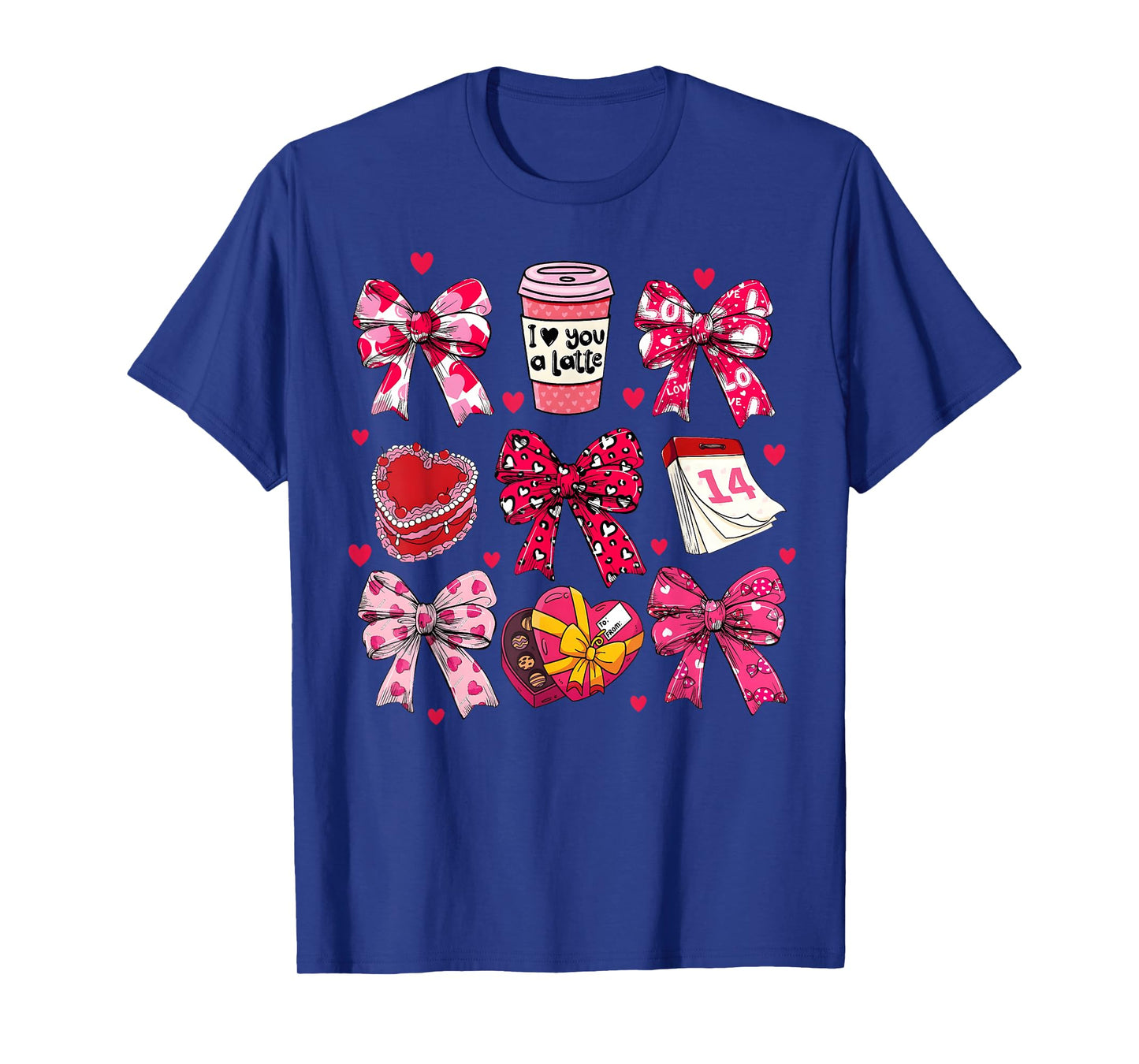 Valentine Coquette Bow Latte Chocotate Girl Women Kid T-Shirt