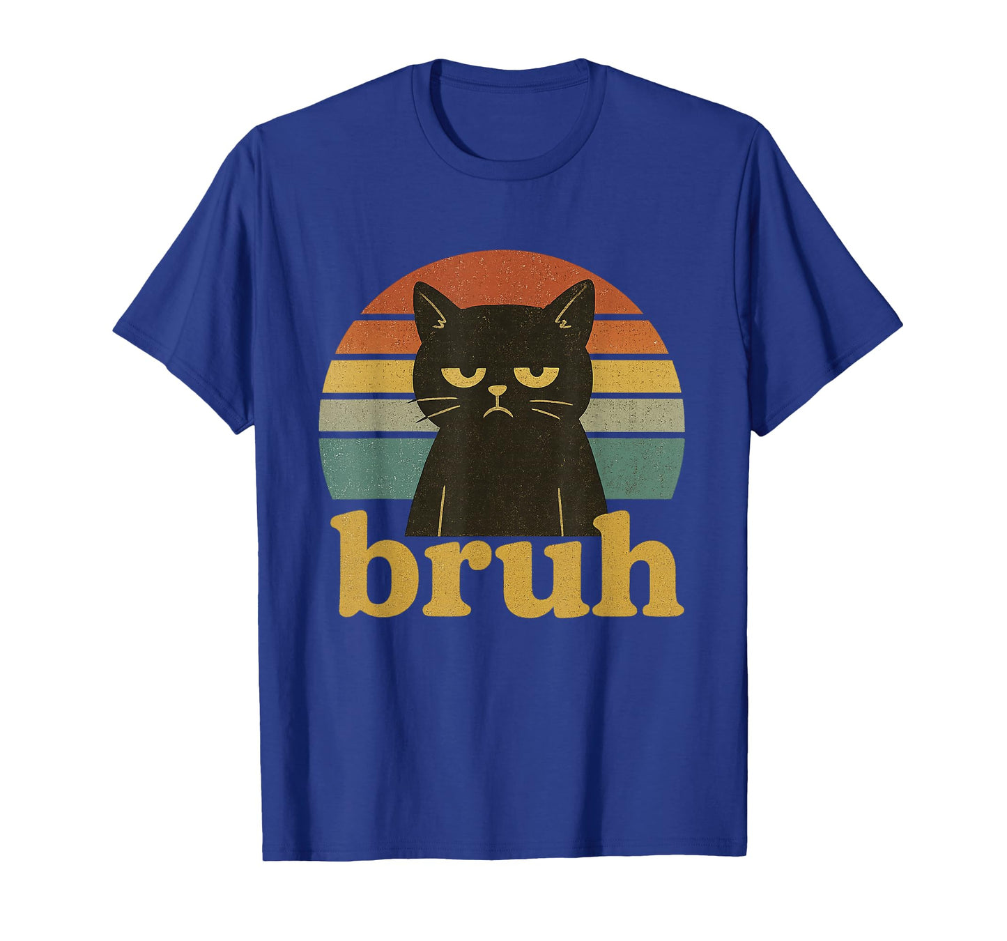 Funny Meme saying Bruh Retro Cat T-Shirt