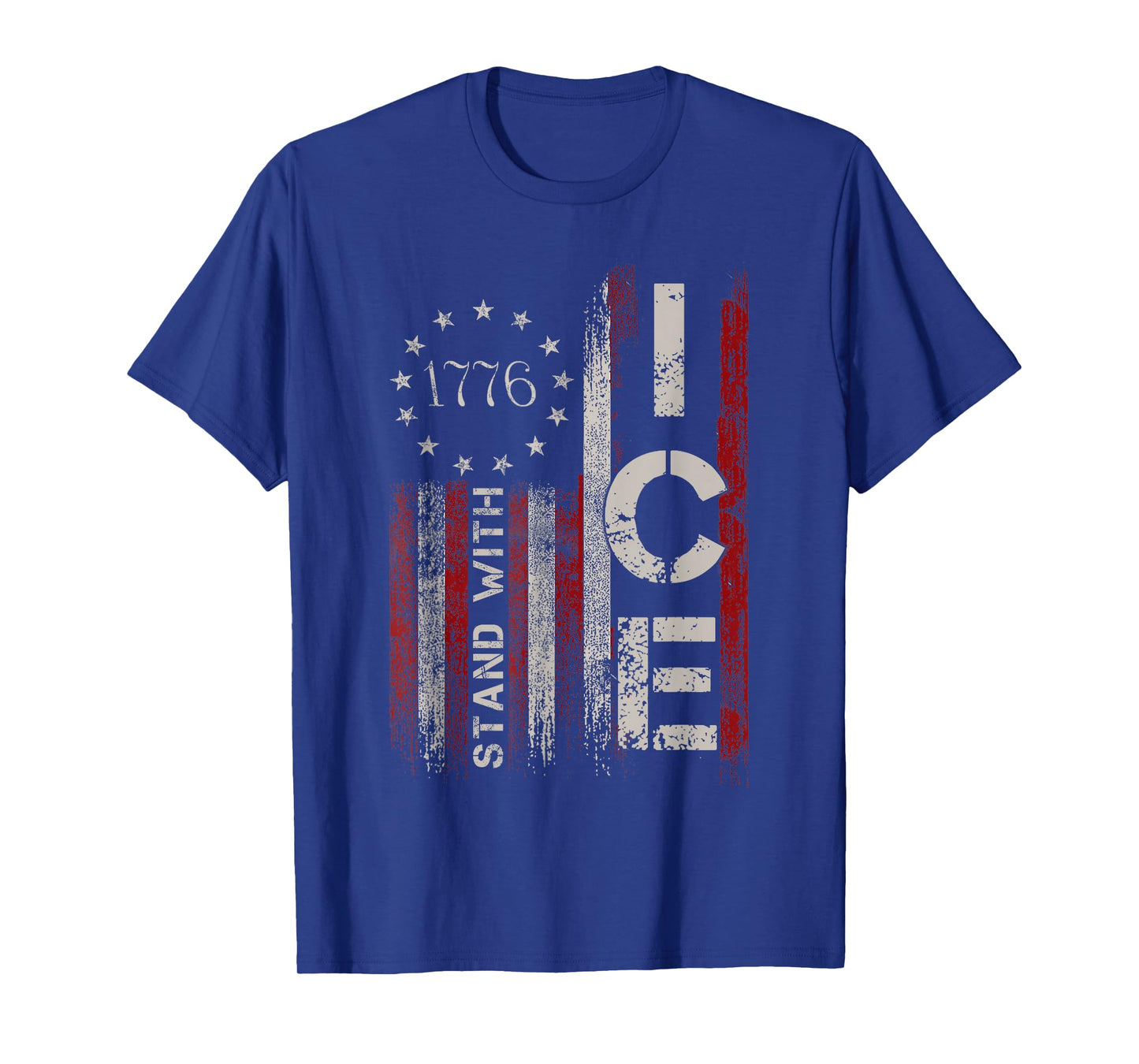 Support ICE Immigration Officers American Flag Border Patrol T-Shirt