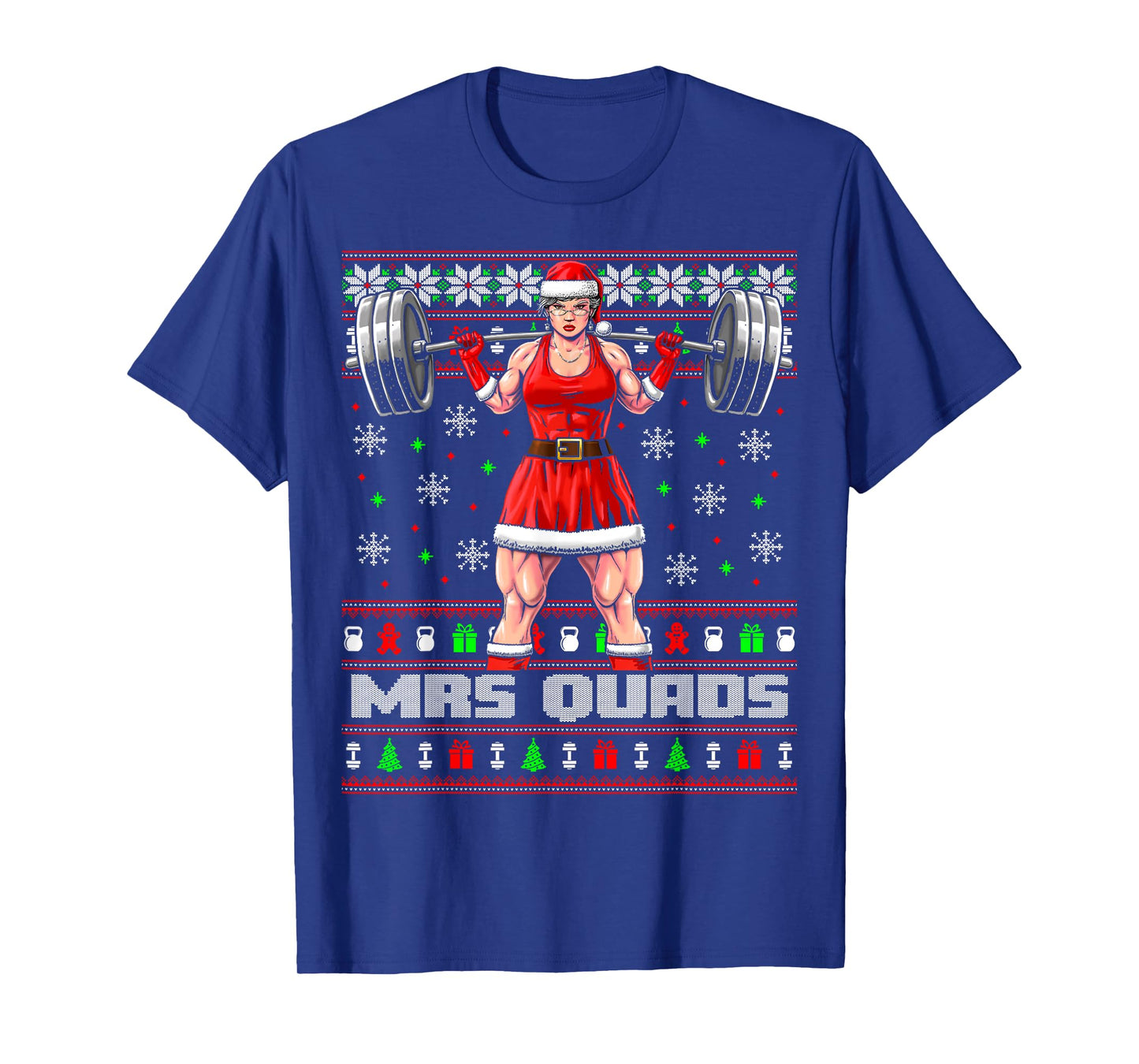 Mrs Quads Funny Christmas Workout Shirt Lifting Gym Sweater T-Shirt