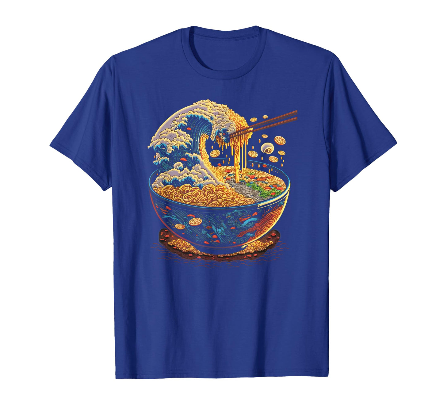 Japanese Kanagawa Wave Ramen Graphic Retro Anime Noodles Art T-Shirt