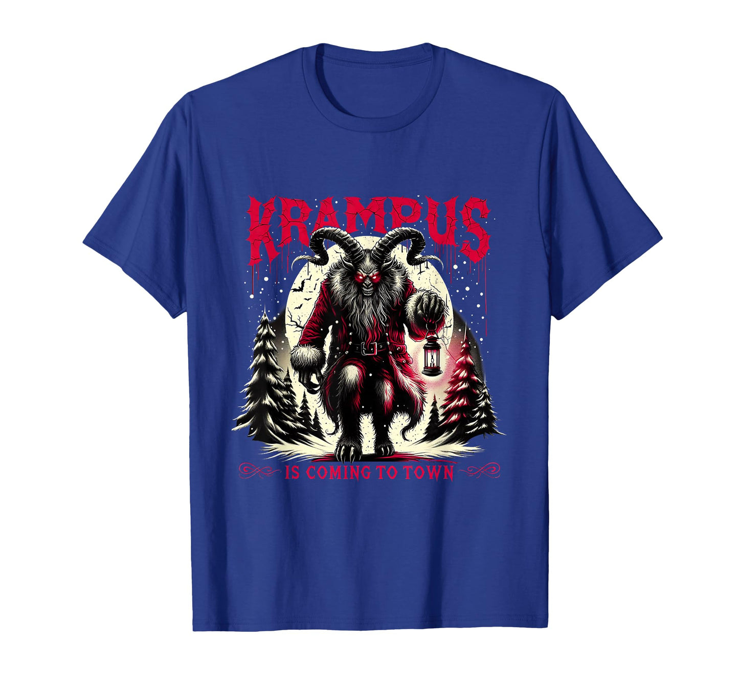 Krampus is Coming to Town Dark Christmas Horror Xmas Monster T-Shirt