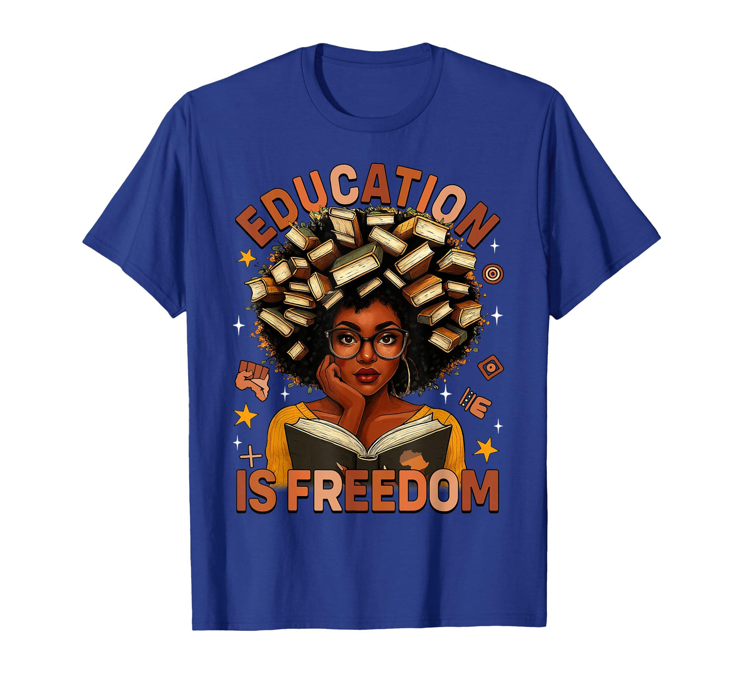 Education is Freedom Black Teacher Books Black History Month T-Shirt