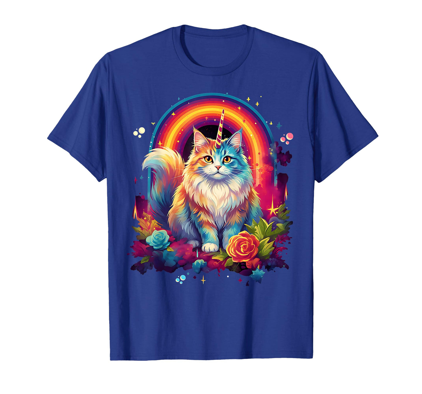 Kawaii Rainbow Kitty Caticorn Mainecoon Cat Unicorn Magical T-Shirt