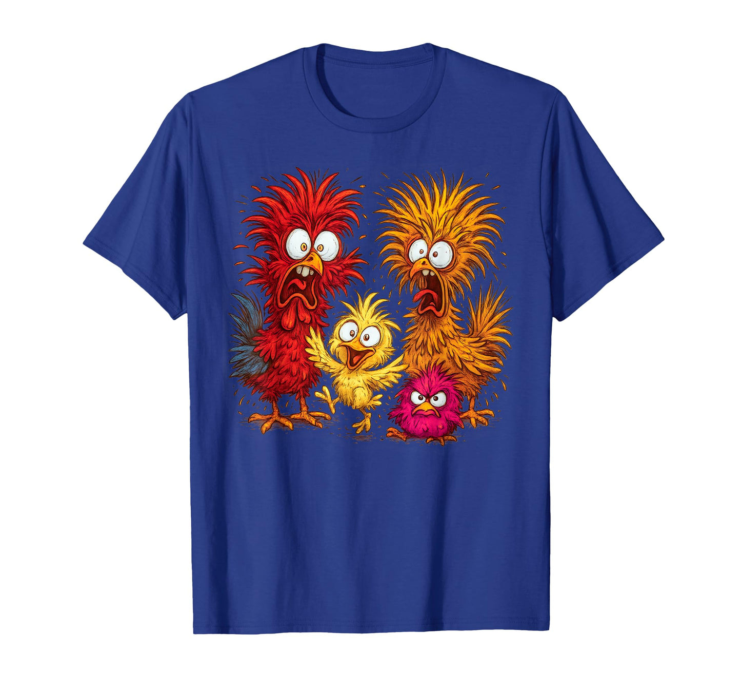 Funny Chicken Family, Crazy Chicken Cartoon Graphic Humor T-Shirt