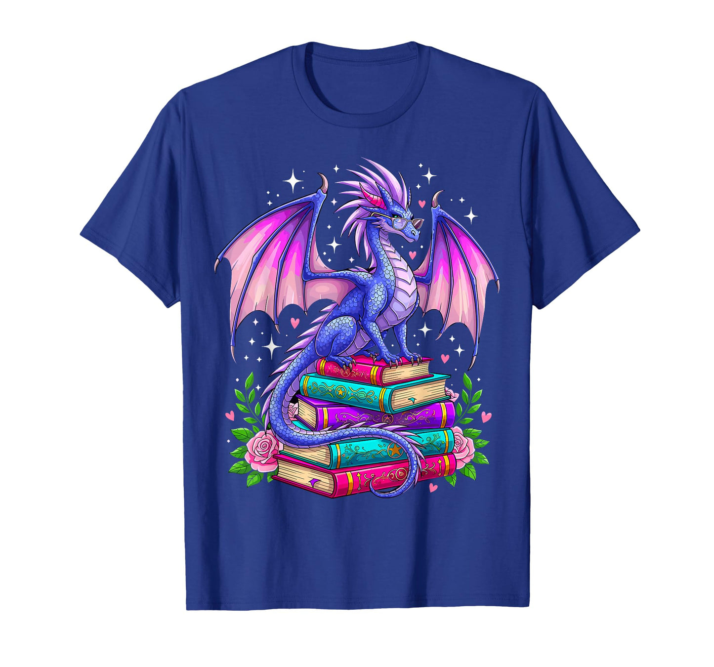 Fantasy Dragon Reading Books Bookworm T-Shirt