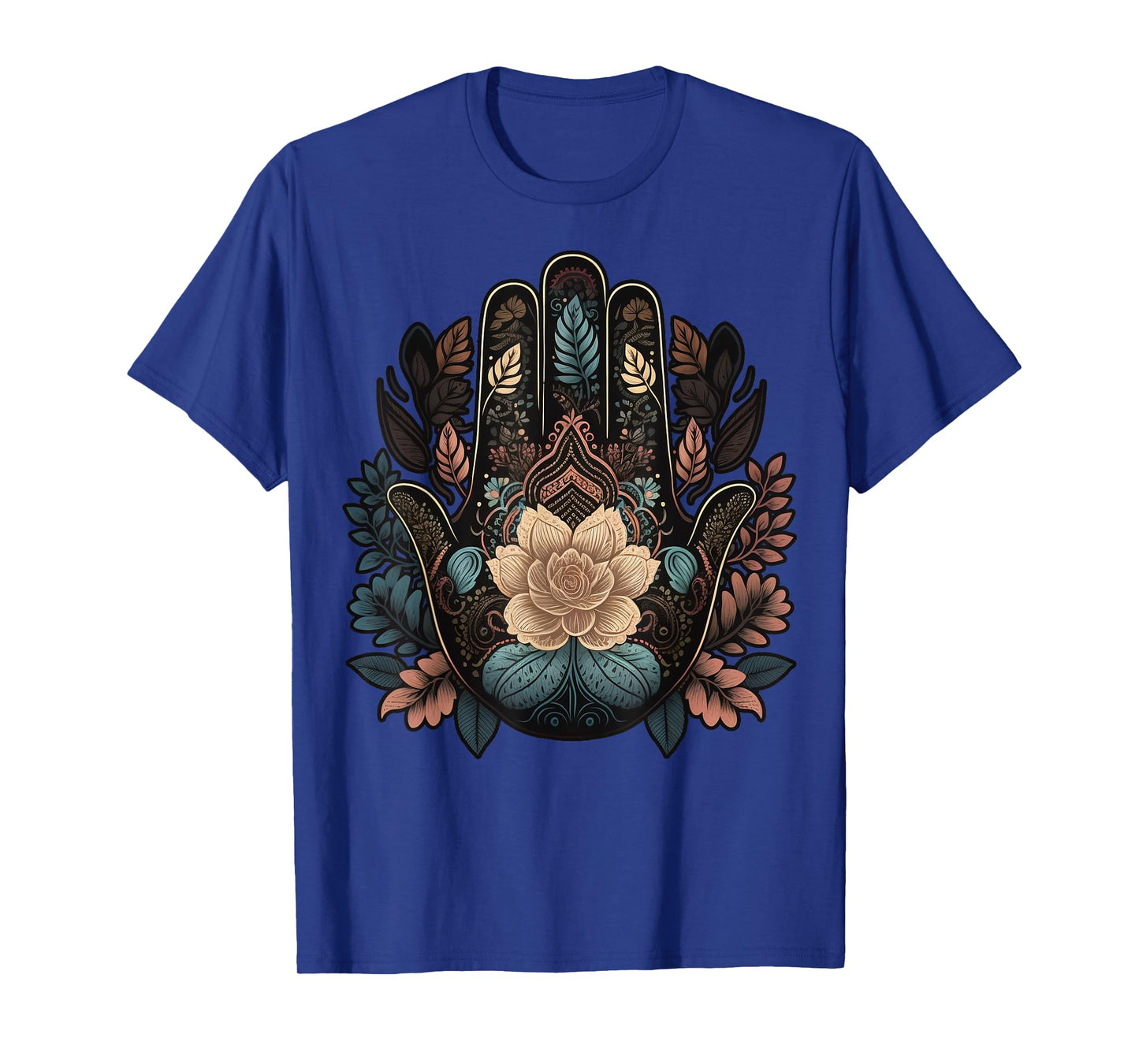 Floral Khamsah or Hand of Fatima on flower Hand of Hamsa T-Shirt