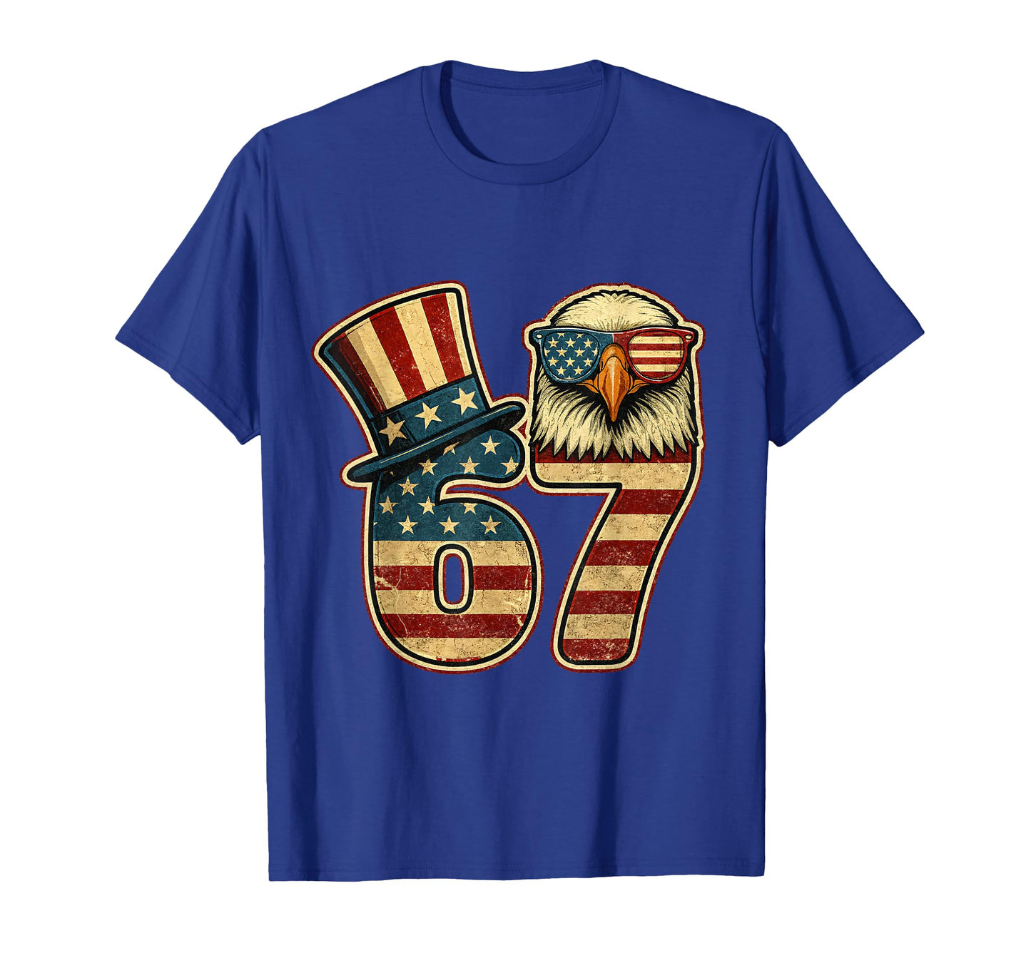 67 Six Seven Eagle Outfit for 4th of July Patriotic USA Flag T-Shirt