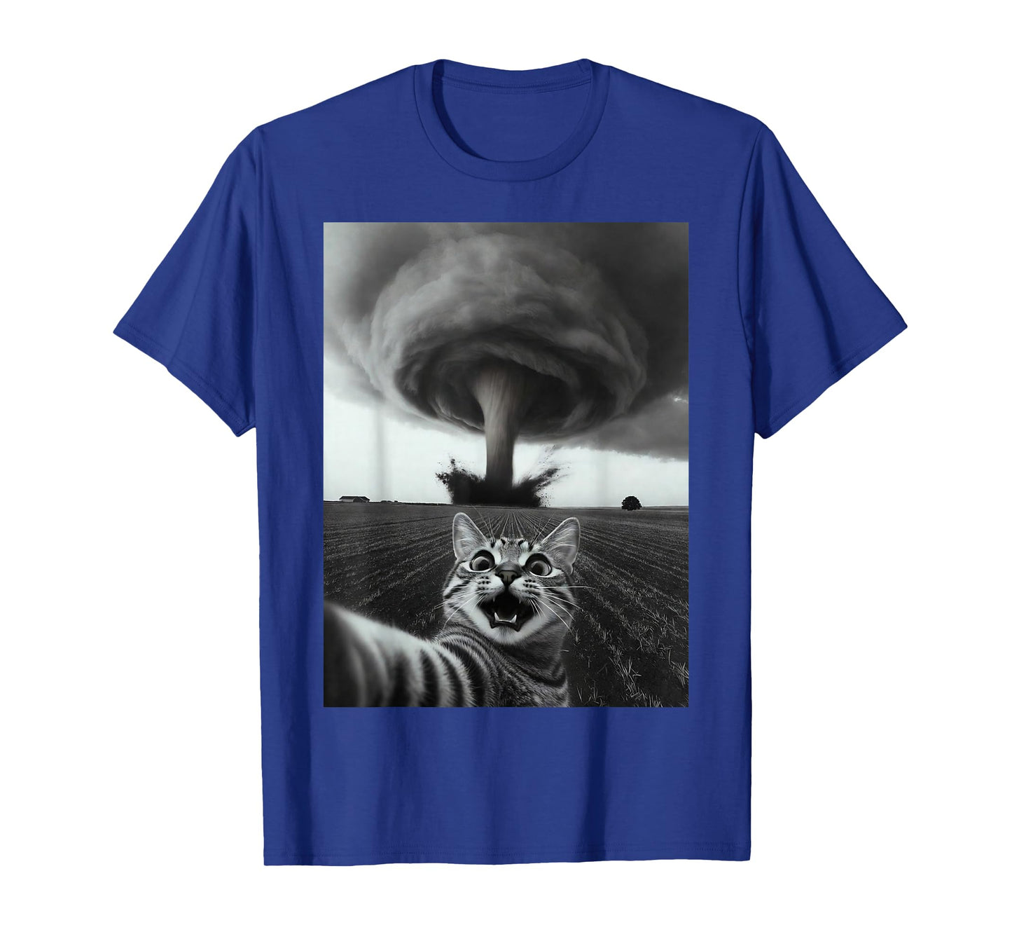 Funny Tornado Selfie Cat Meme – Cute Storm Weather Humor T-Shirt