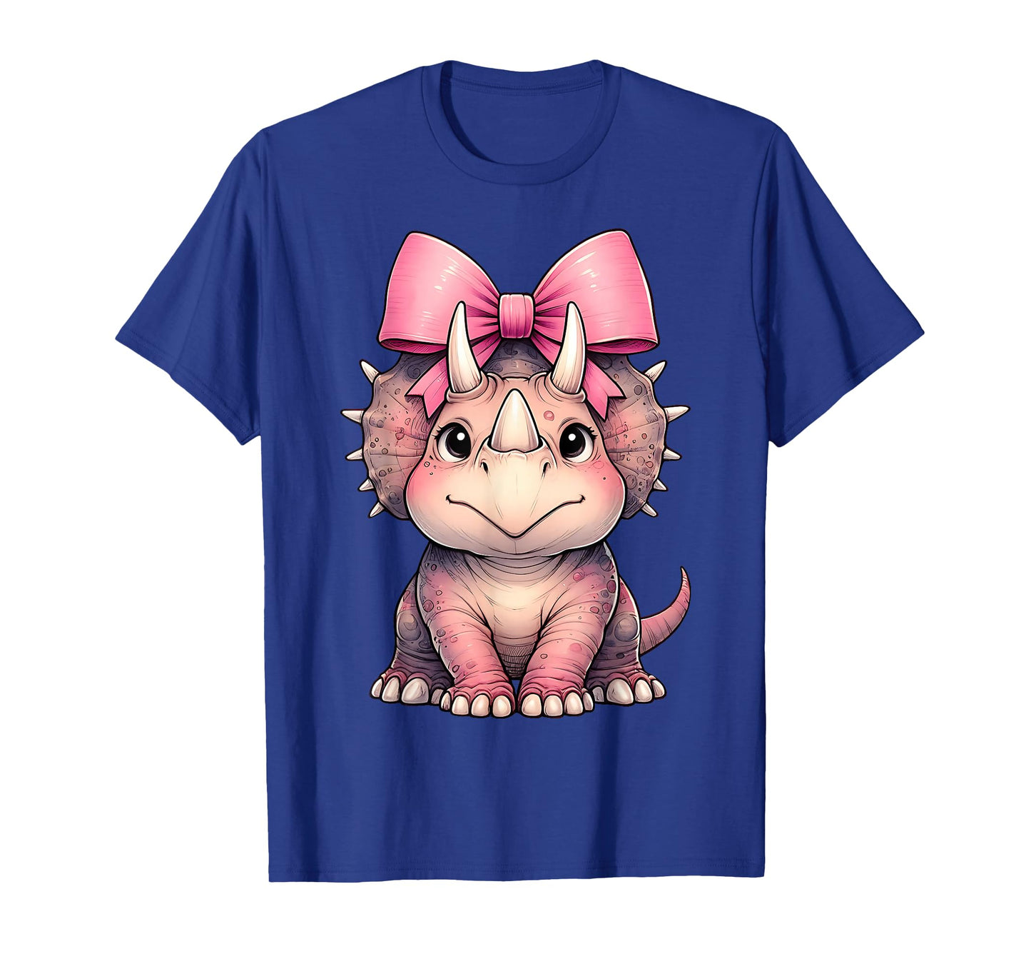 Coquette Bow Triceratops Dinosaur Pink Ribbon Mom Girl T-Shirt