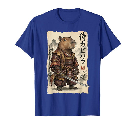 Samurai Capybara Japanese Art Vintage Graphic Funny Animal T-Shirt