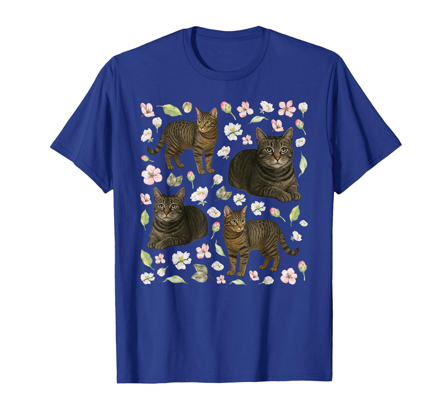 Gray Tabby Cat Owner Flowers Grey Tabby Cat Lover T-Shirt