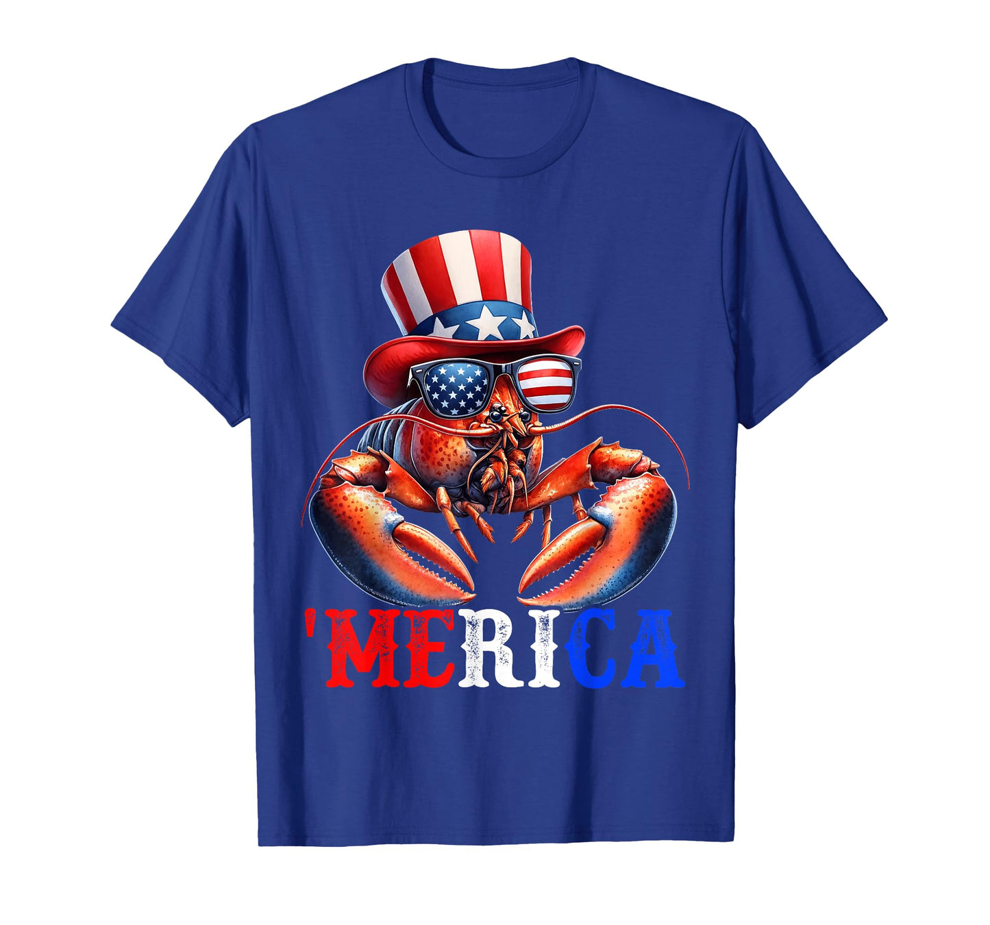 Merica Lobster Patriotic 4th of July Funny Kids Men Women T-Shirt