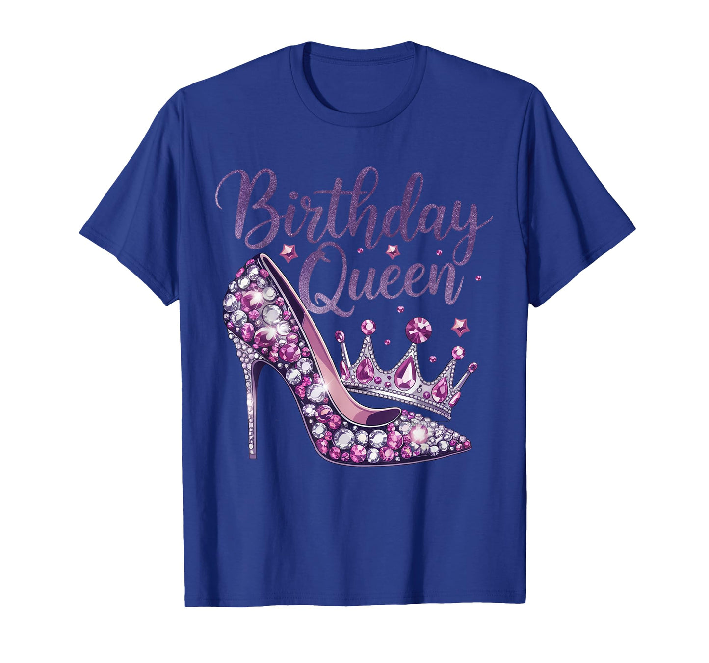 Birthday Queen with Purple Diamond Crown for Women T-Shirt