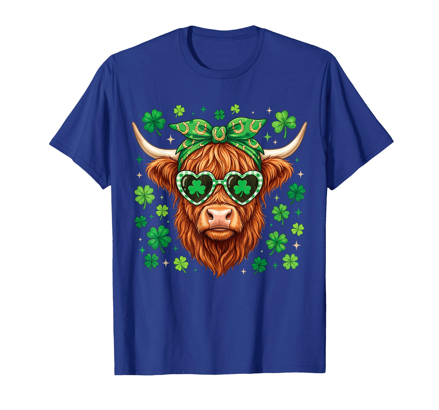 Highland Cow St Patricks Day Heifer Saint Pattys Women Kids T-Shirt
