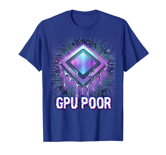 GPU Poor AI Engineer Datacenter Builder Funny Melting Chip T-Shirt