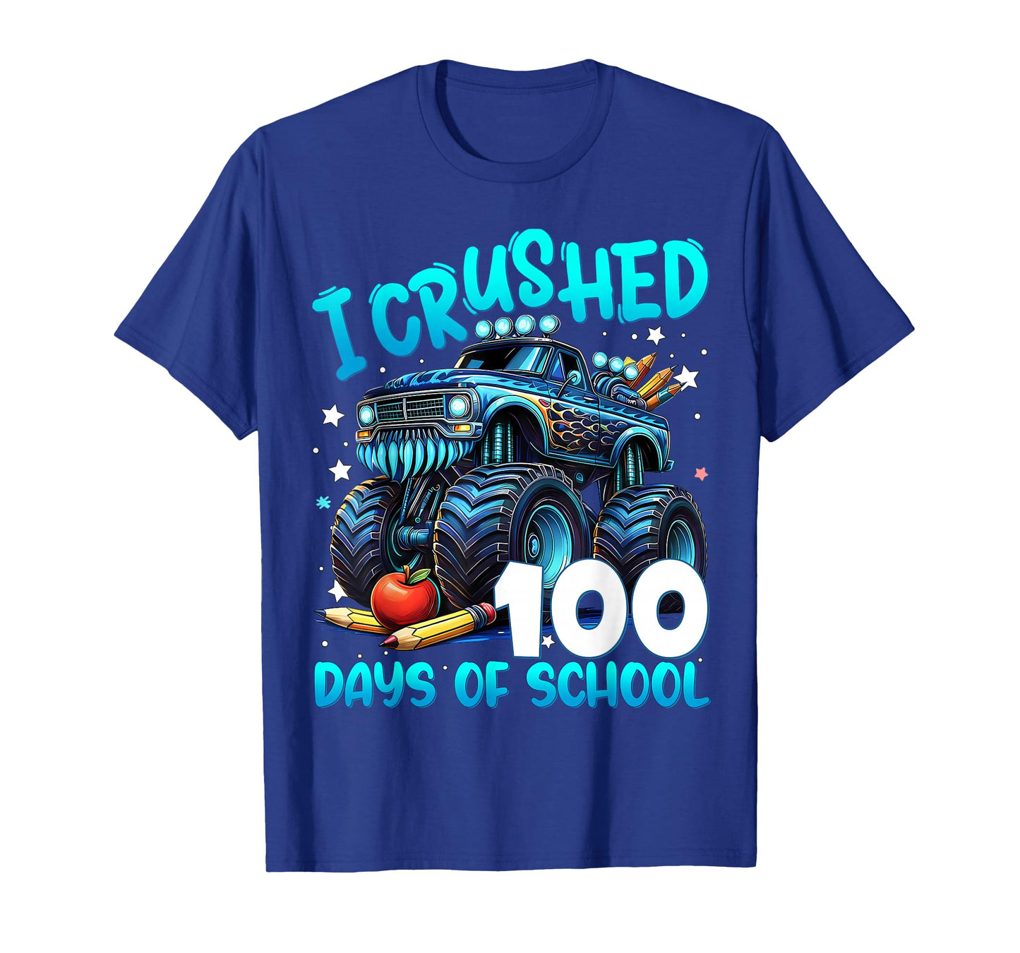 I Crushed 100 Days of School Monster Truck 100th Day Boys T-Shirt