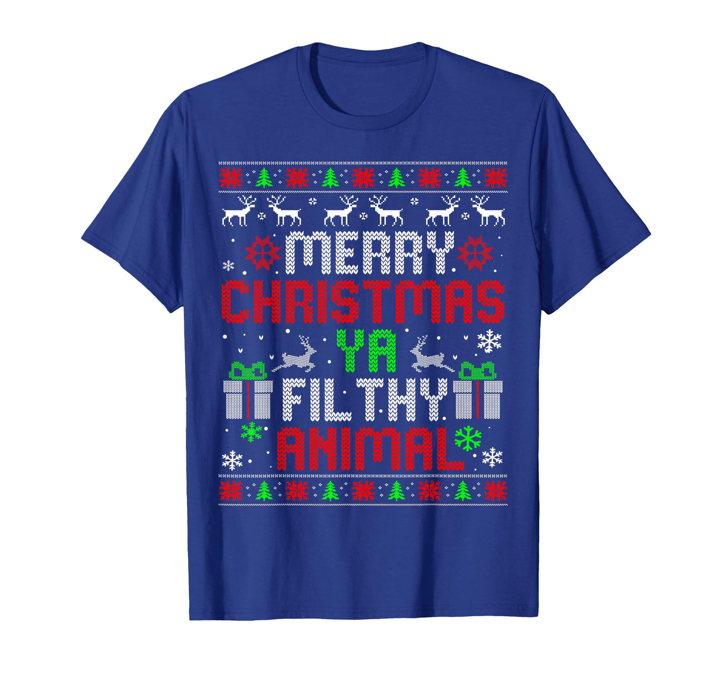 Merry Christmas Animal Filthy Xmas Ugly Ya Family Pajama T-Shirt