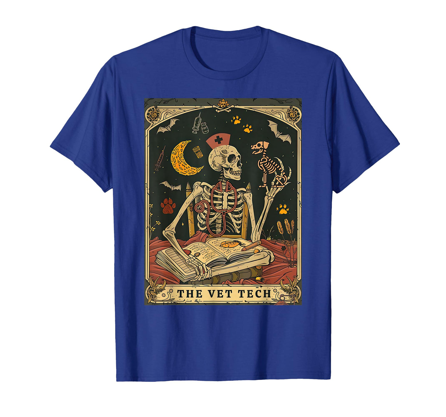 The Vet Tech Tarot Card Skeleton Stethoscope Veterinarian T-Shirt