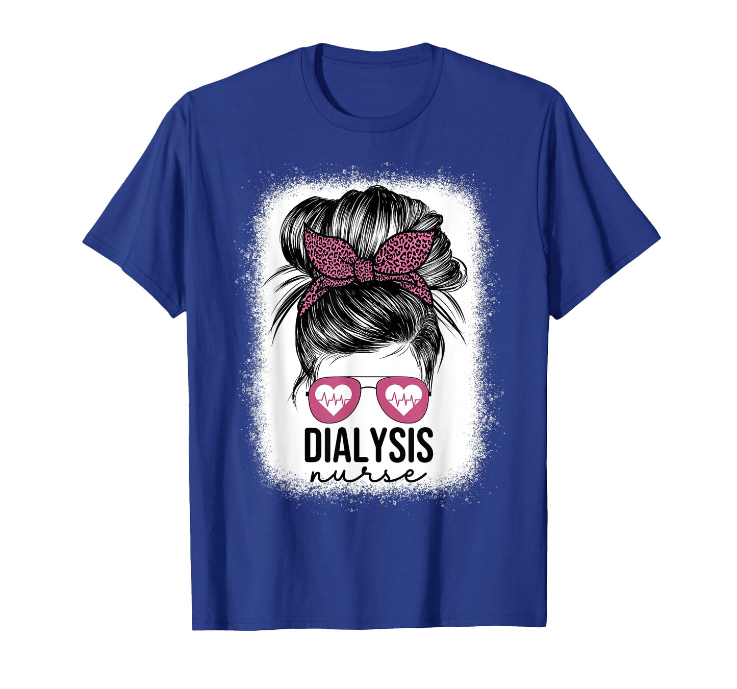 Dialysis Nurse Messy Bun Nephrology Nursing Kidney For Women T-Shirt