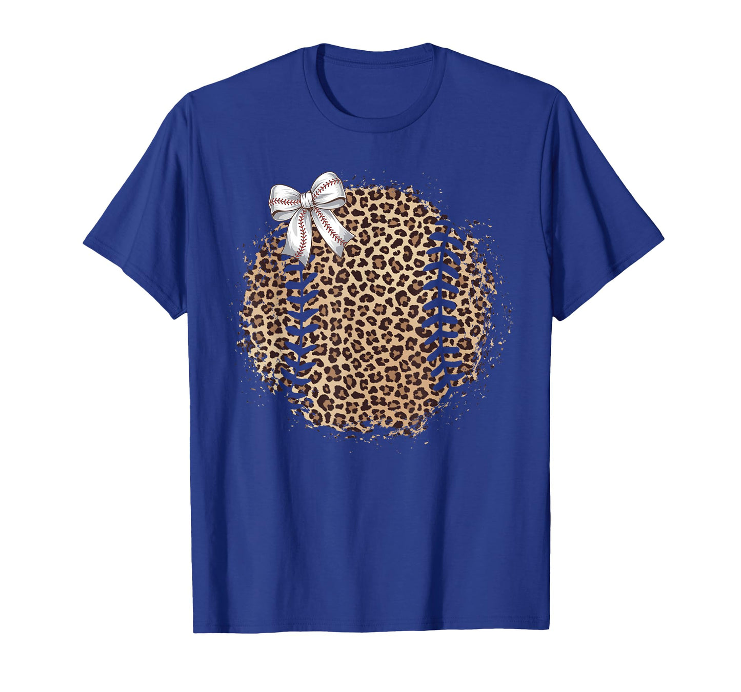 Baseball Mom Leopard Coquette Bow Baseball Mama Game Day T-Shirt