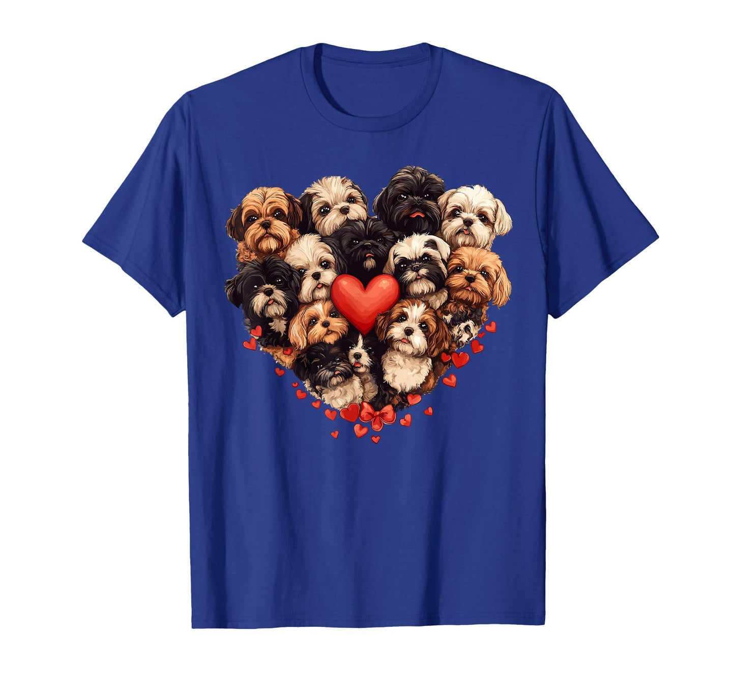 Shih Tzu Heart-shaped Cute Shih Tzu Valentines Day Dog Lover T-Shirt for Men Women Girls Kids