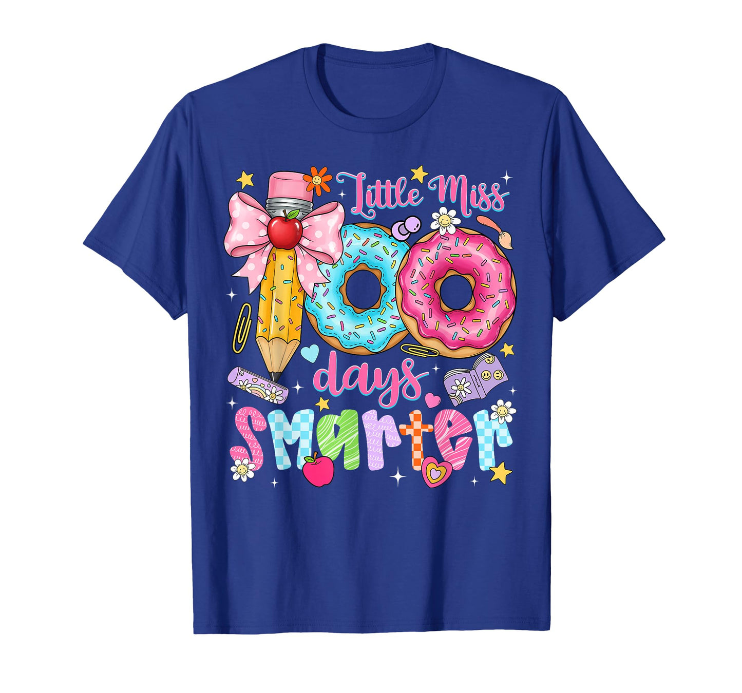 100th Day of School Little Miss 100 Days Smarter Donut Girl T-Shirt