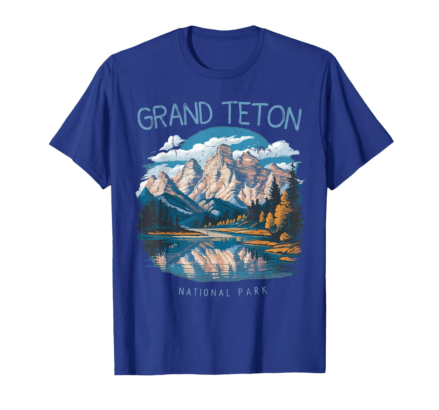 Grand Teton Retro US Wyoming Jackson Hole Lake Vintage Parks T-Shirt