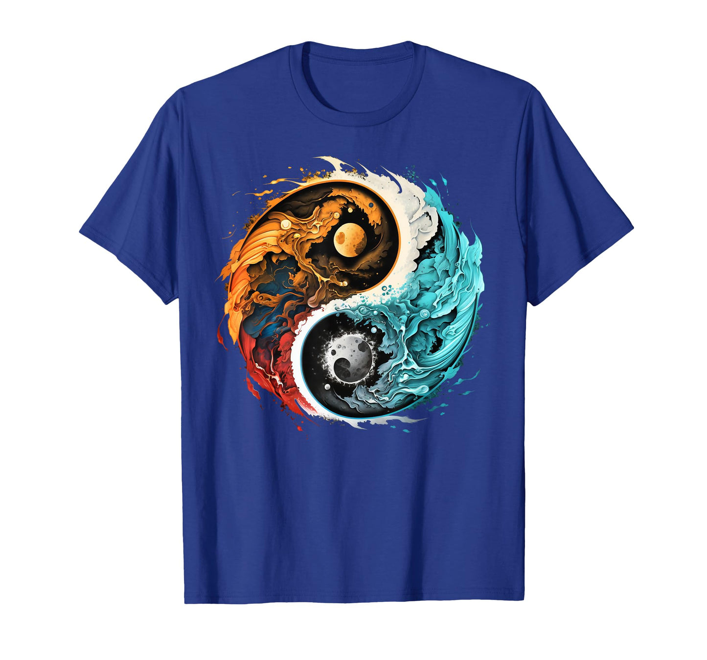 Colorful Taoism Yin Yang Splash on Zen Taijitu Yin Yang T-Shirt