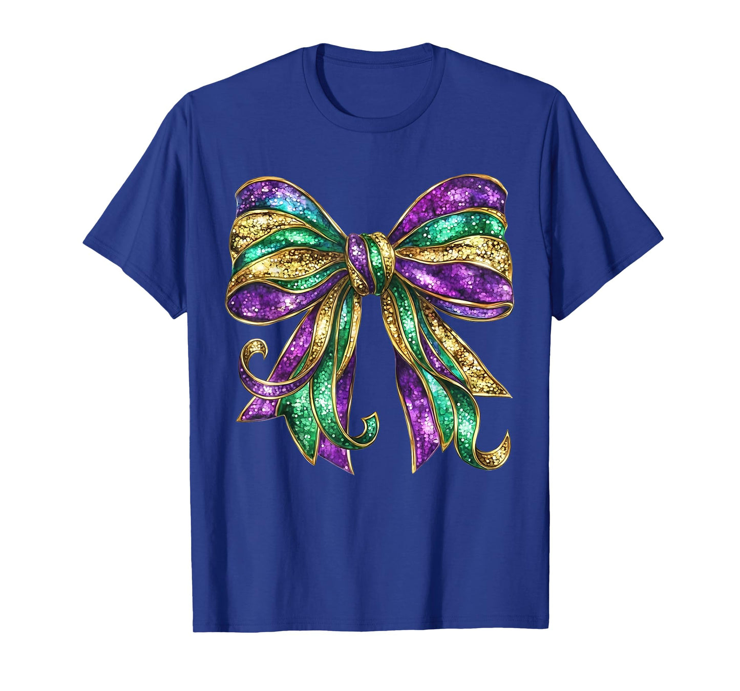 Mardi Gras Coquette Bow Fat Tuesday Carnival Womens T-Shirt