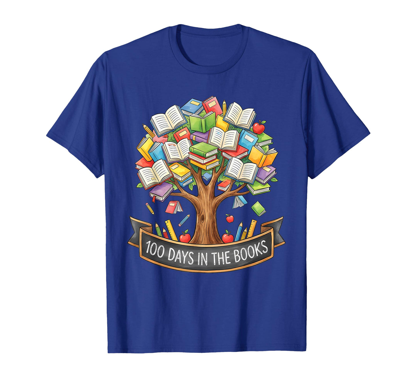 100 Days of School in The Books Librarian Reading Teacher T-Shirt
