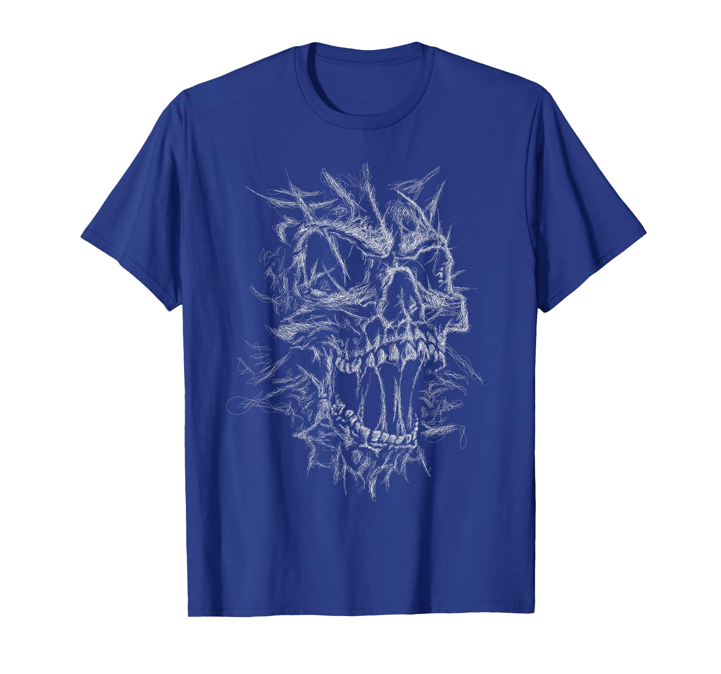 skull face scribble black art head for lover skeleton sketch T-Shirt