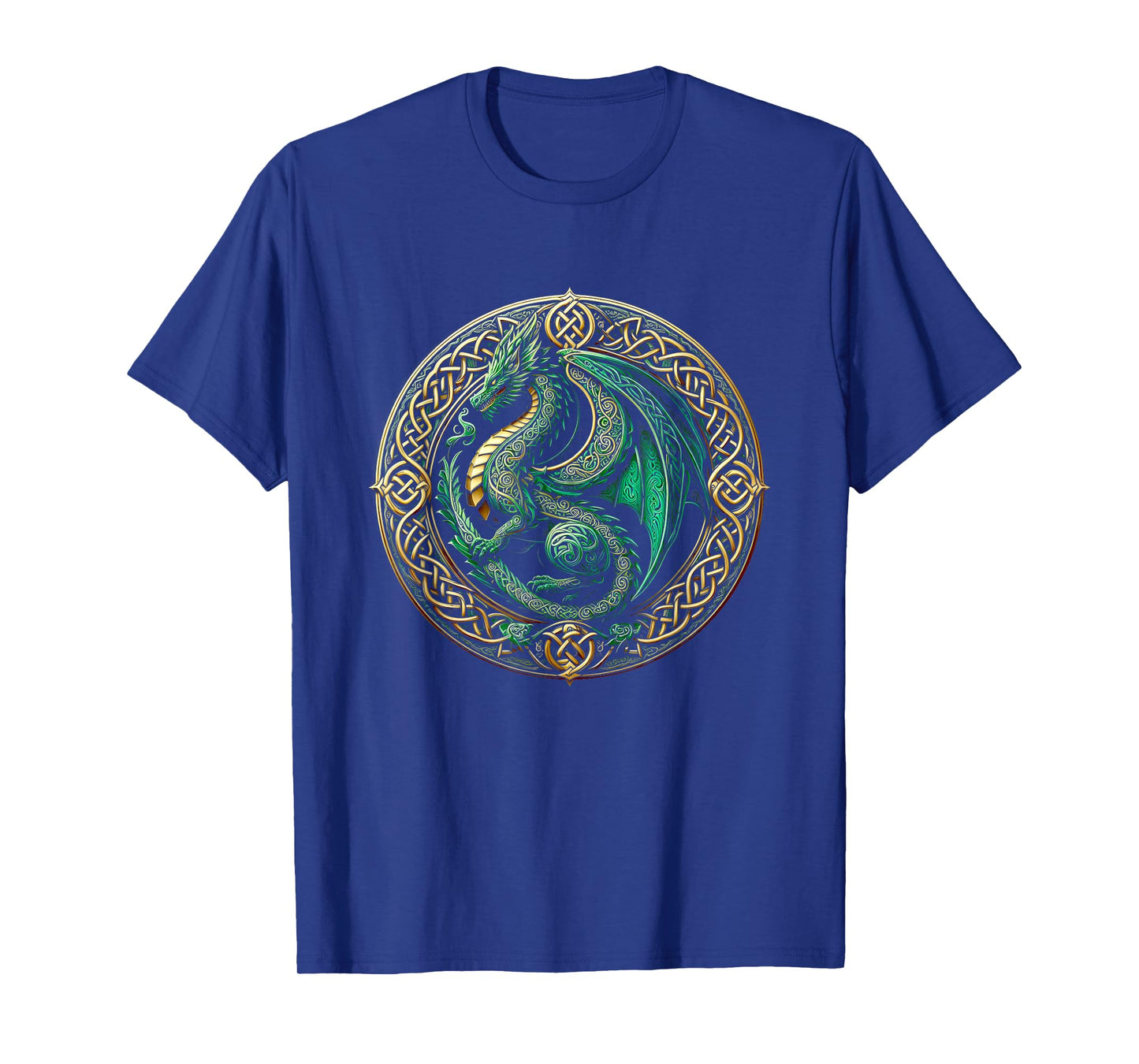Tribal Irish Green Celtic Knot Fantasy Celtic Dragon Cottage T-Shirt
