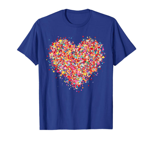 Valentine Colorful Confetti Heart Men Women Kid T-Shirt