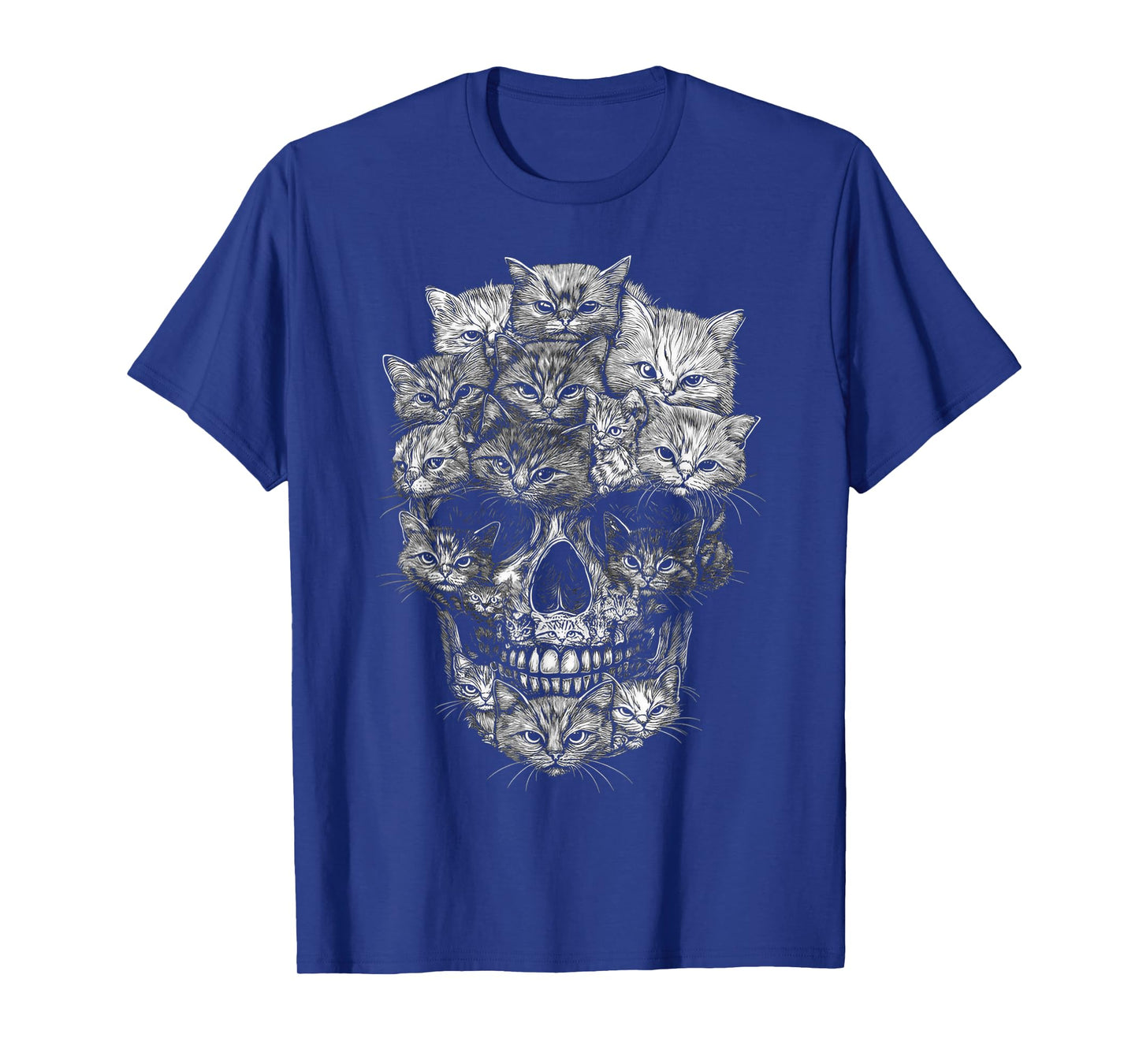 A Skull But It's Cats Kitty Skeleton Halloween Cat Skull T-Shirt