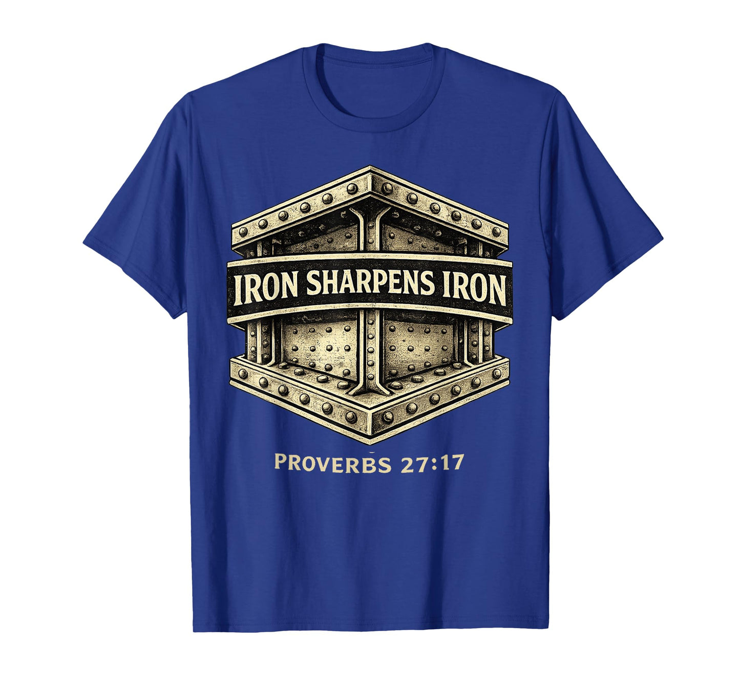 Iron Sharpen's Iron Christian Men Bible Scripture Gym Workou T-Shirt