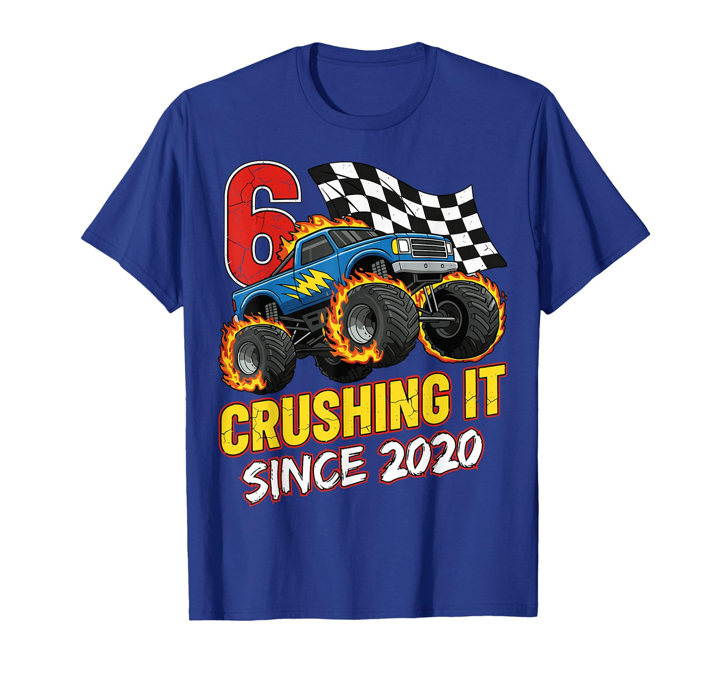 Birthday Monster Truck 6 Year Old Boys 6th Party Born 2020 T-Shirt