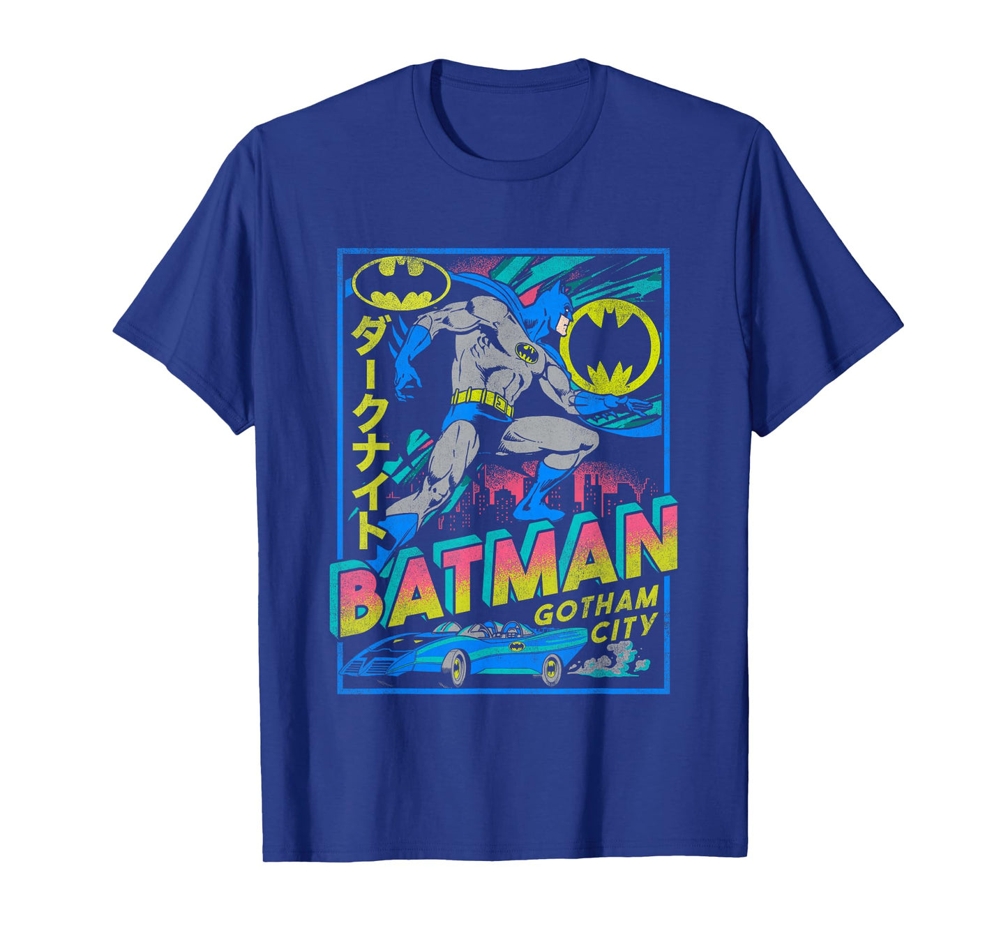 DC Comics Batman Neon Gotham City Kanji Poster T-Shirt