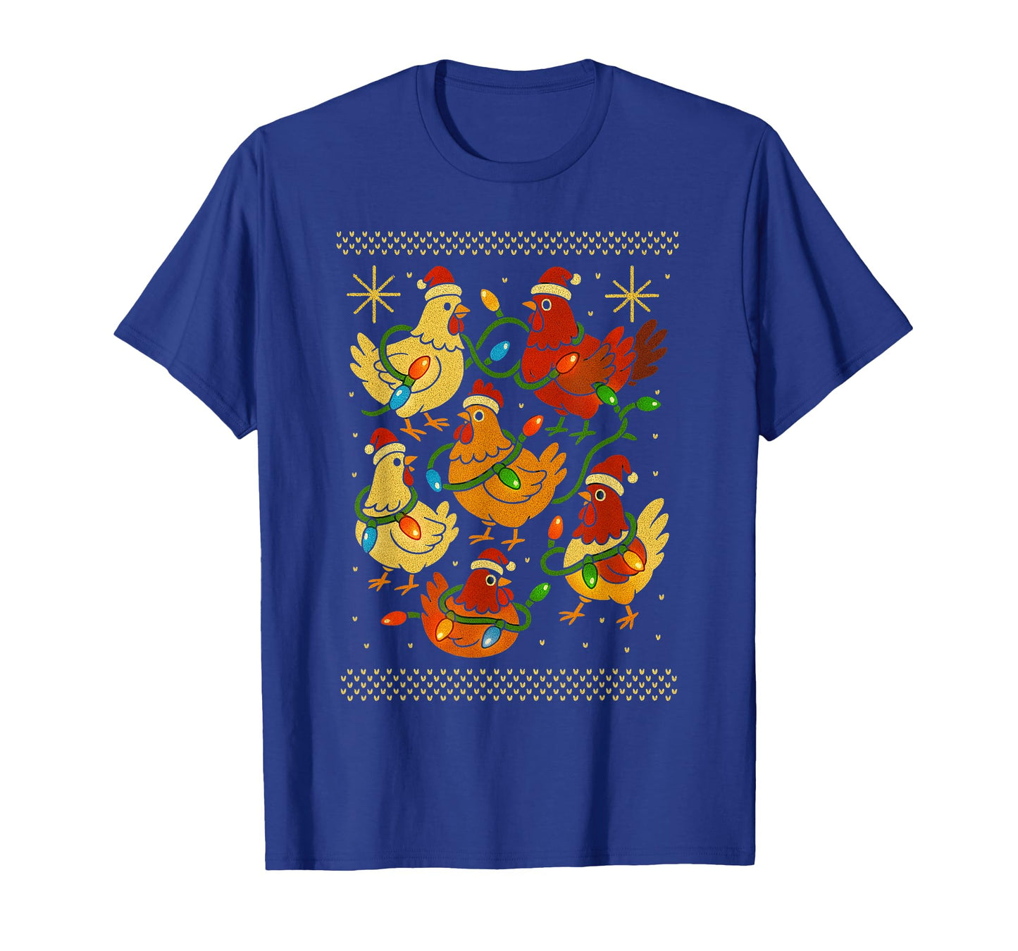 Cute Ugly Christmas Chickens Hen Shirt Funny Xmas Farmer Tee T-Shirt