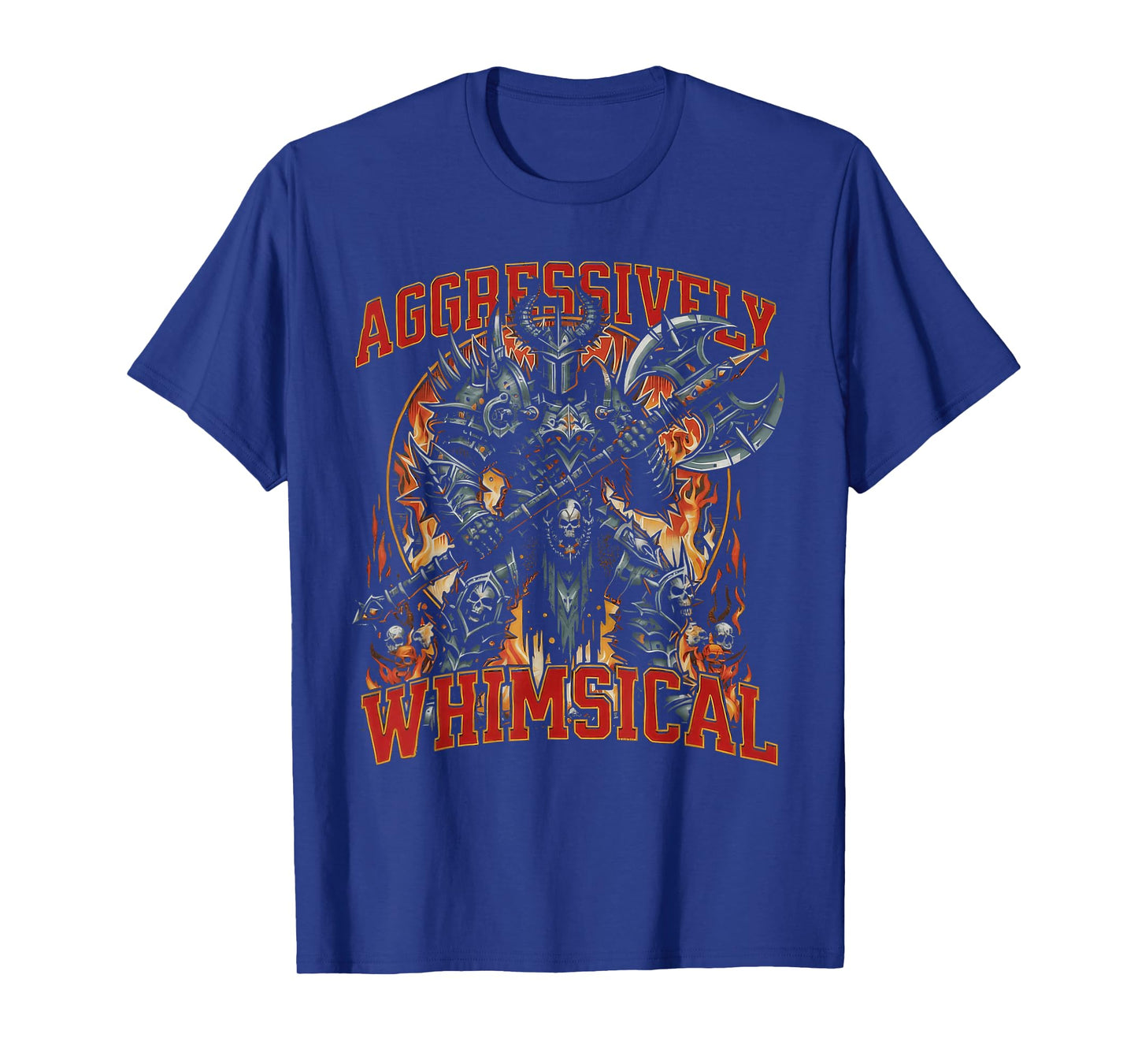 Aggressively Whimsical Dark Fantasy Warrior Battle Design T-Shirt