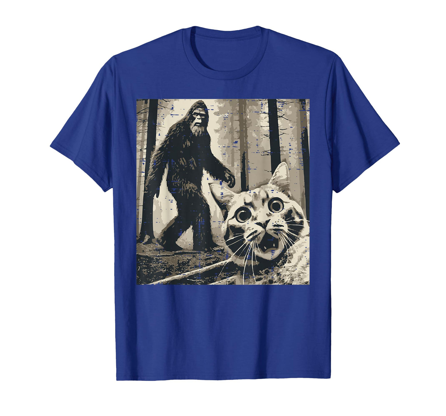 Bigfoot Sasquatch Cat Selfie Funny Meme Kitty Men Women Kids T-Shirt